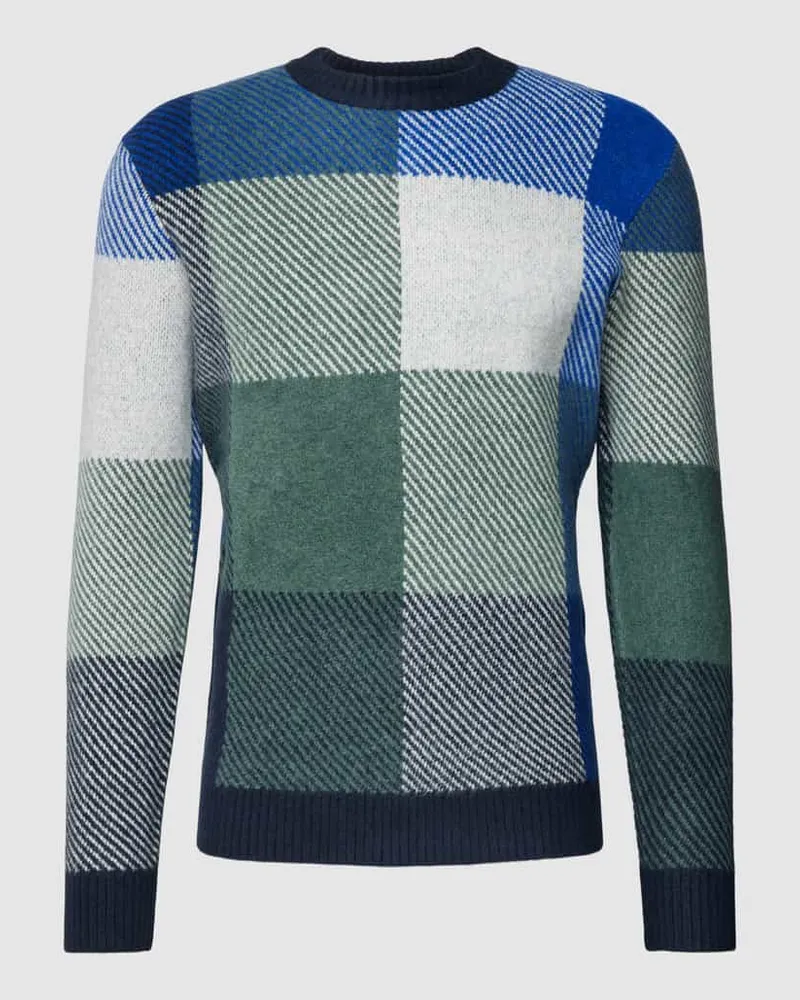 Tom Tailor Strickpullover mit geripptem Rundhalsausschnitt 