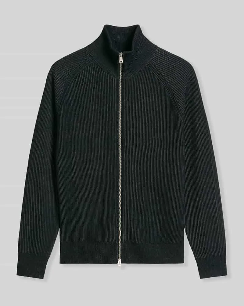 Marc O'Polo Strickjacke aus Wolle mit Stehkragen Black