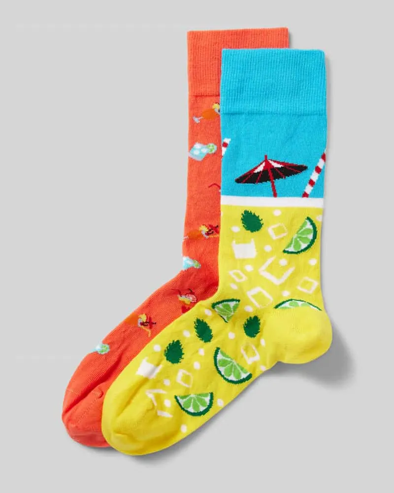 Christian Berg Socken mit Motiv-Stitching im 2er-Pack 