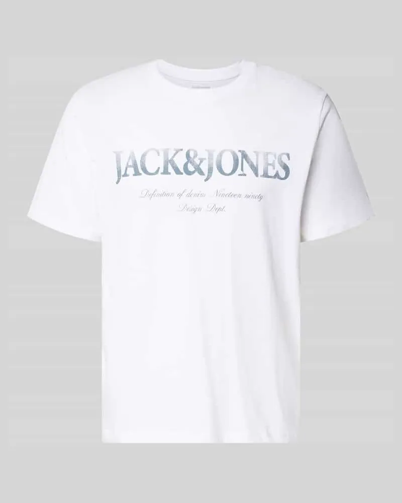 Jack & Jones T-Shirt aus Baumwolle Modell 'DEVIN Weiss