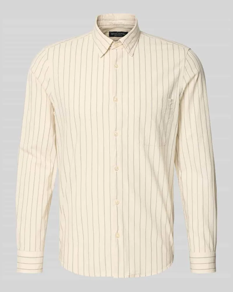 Marc O'Polo Shaped Fit Freizeithemd aus Baumwoll-Mix Beige