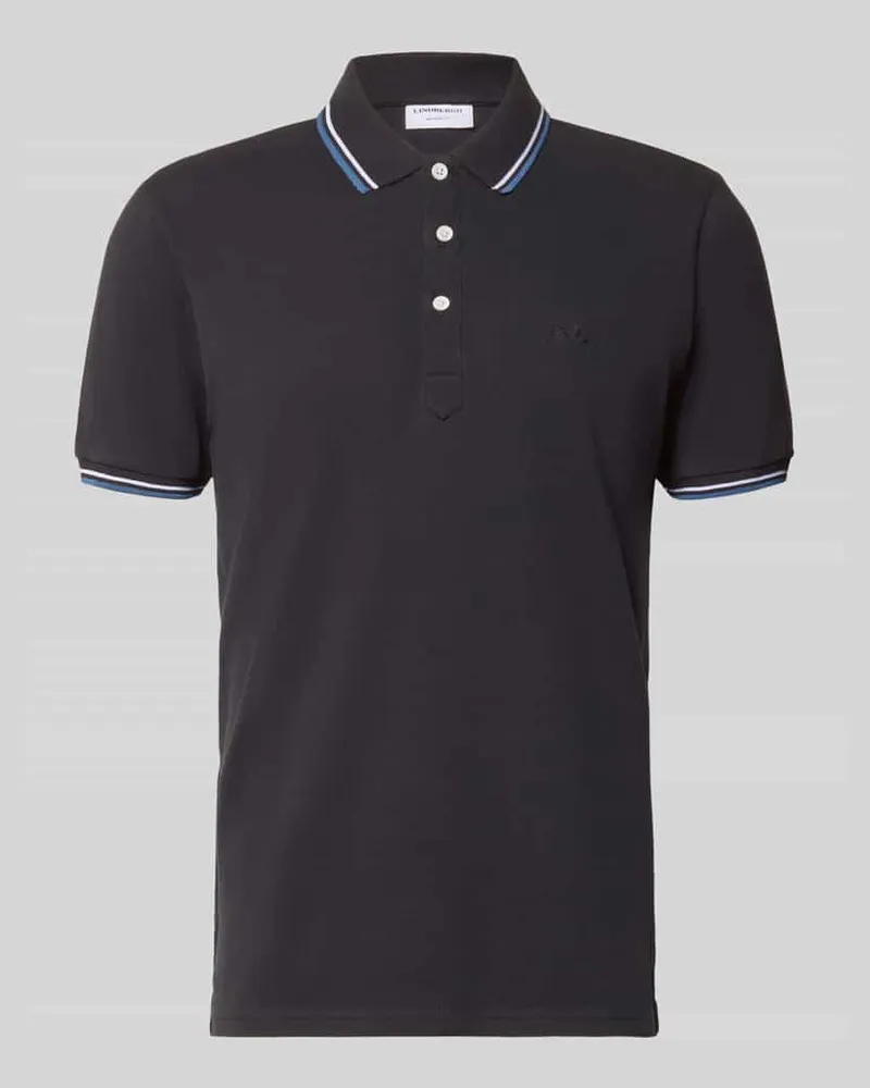 Lindbergh Relaxed Fit Poloshirt mit Kontraststreifen Marine