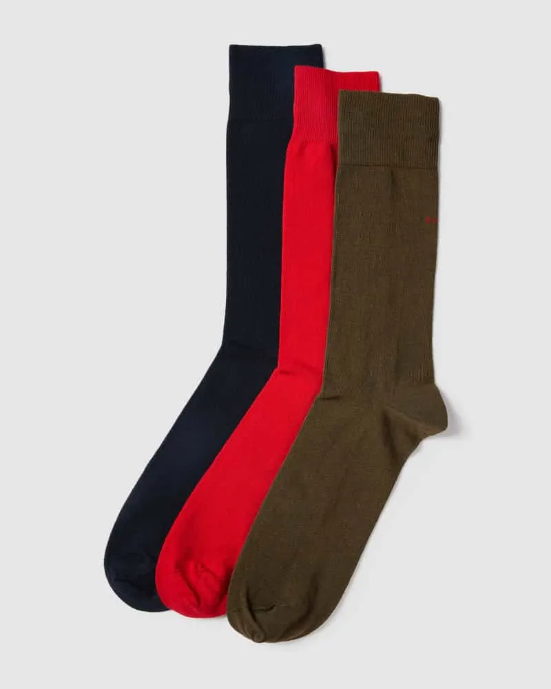 HUGO BOSS Socken mit Label-Detail im 3er-Pack Modell 'UNI COLORS Rot