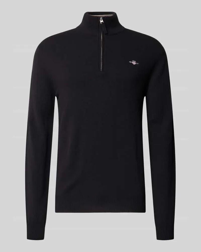 Gant Regular Fit Pullover mit Strick-Optik aus reiner Wolle 