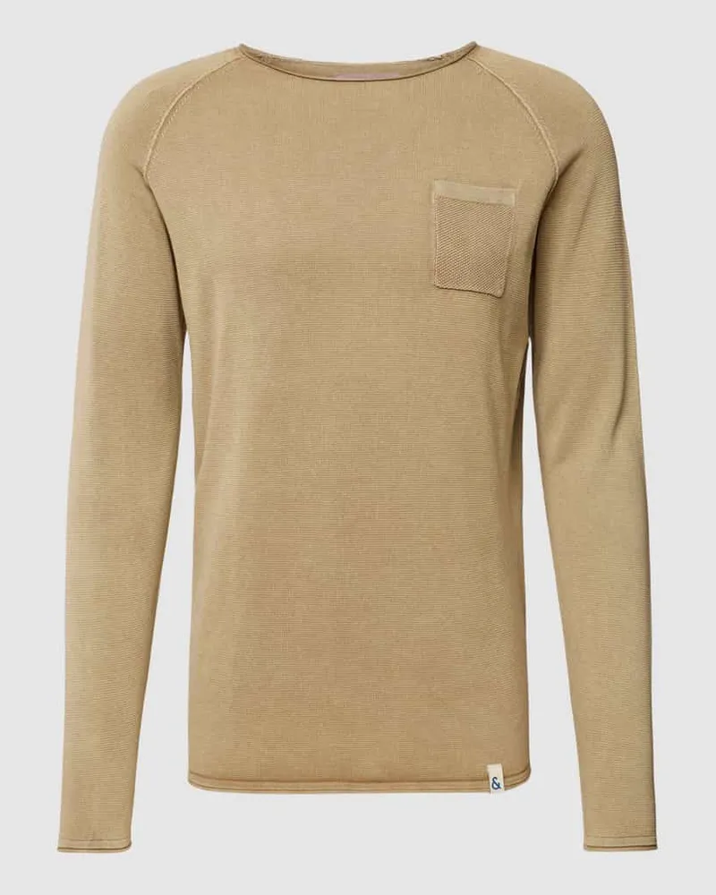 colours & sons Strickpullover mit Rundhalsausschnitt Modell 'GARMENT Hellgruen