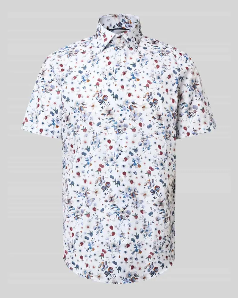 Christian Berg Regular Fit Business-Hemd aus Baumwolle mit Kentkragen Weiss