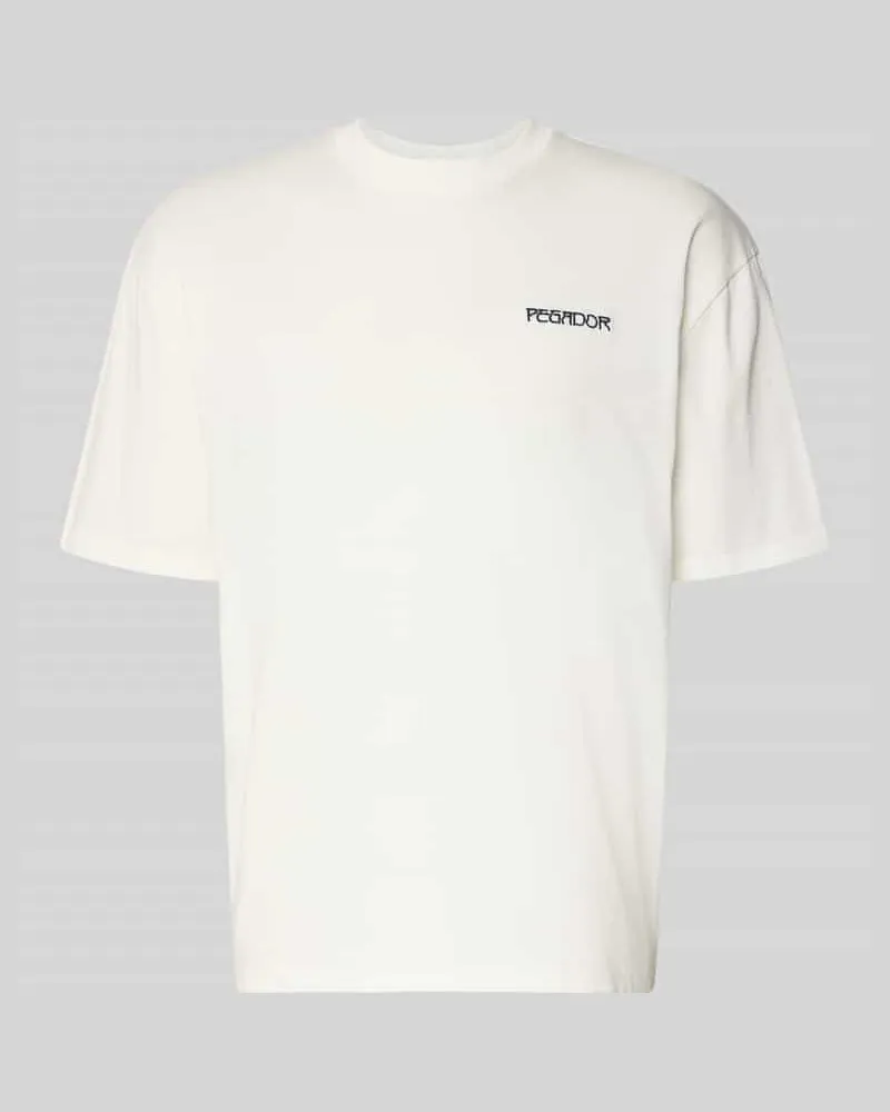 PEGADOR Oversized T-Shirt mit Label-Stitching Modell 'Ravello Offwhite