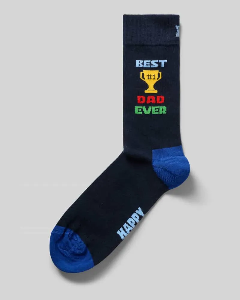 Happy Socks Socken mit Statement-Print Marine