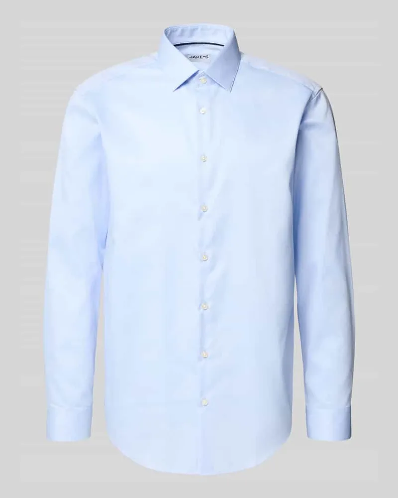 JAKE*S Regular Fit Business-Hemd mit Kentkragen Bleu