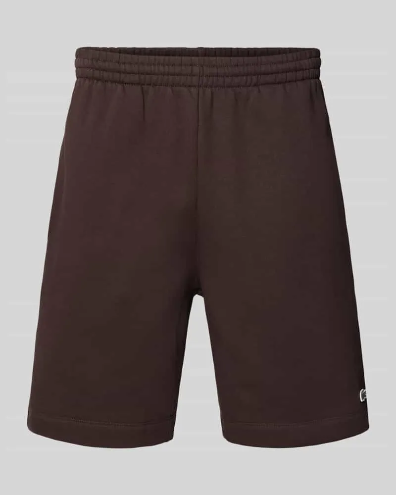 Lacoste Regular Fit Sweatshorts aus Baumwoll-Mix Schoko