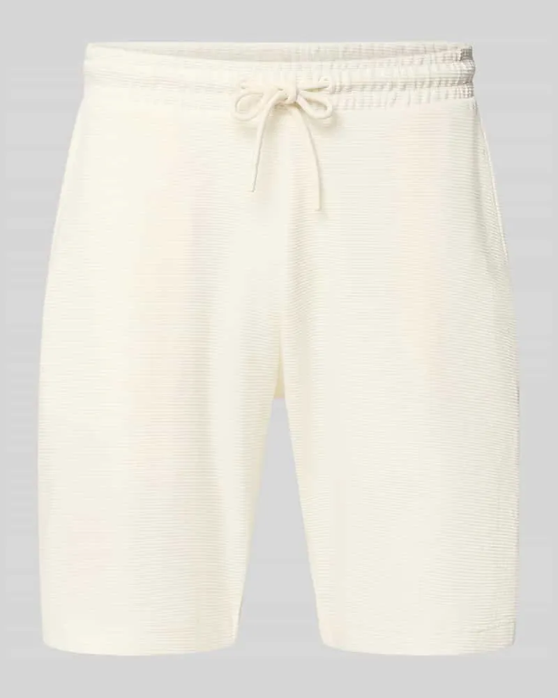 Christian Berg Shorts aus Baumwolle mit Strukturmuster Offwhite