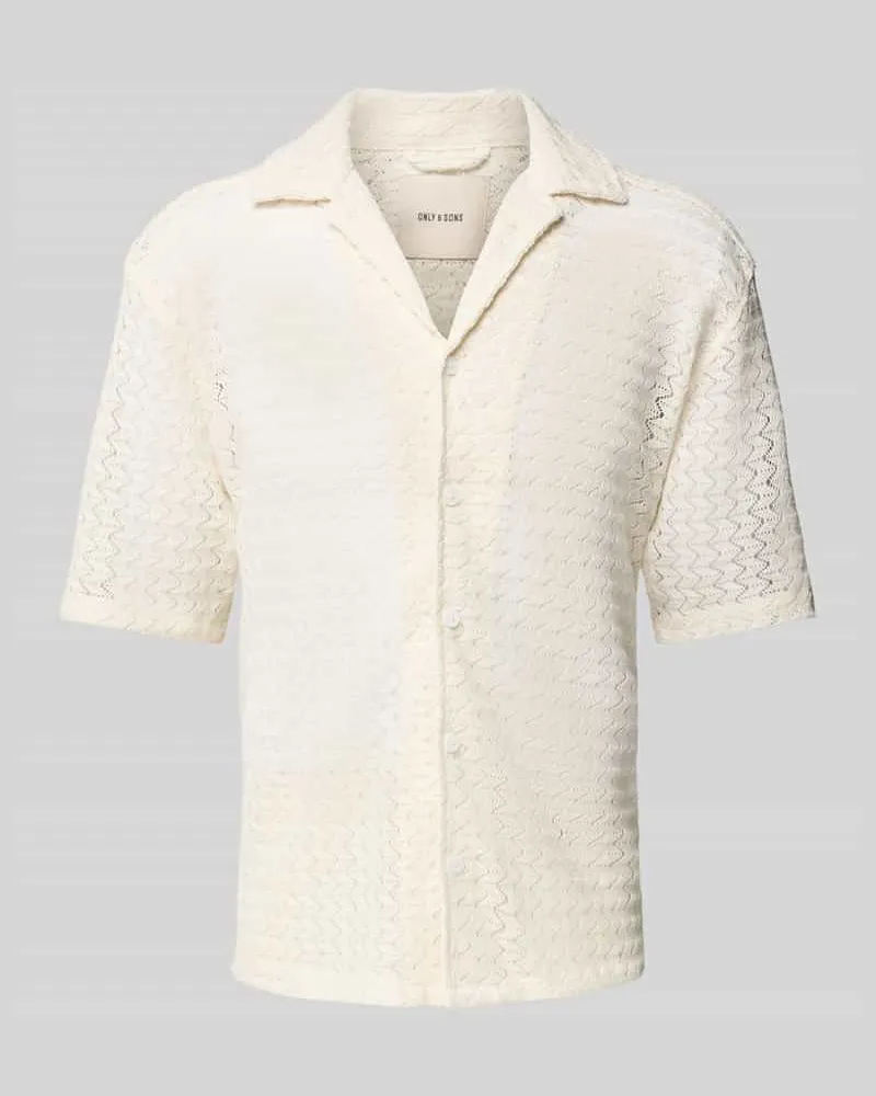 Only & Sons Relaxed Fit Freizeithemd mit Reverskragen Modell 'NOVAK Offwhite