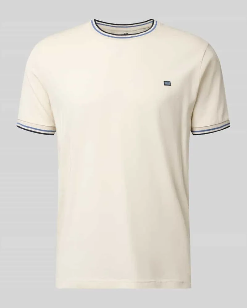 Christian Berg T-Shirt mit Kontraststreifen und Rundhalsausschnitt Metallic