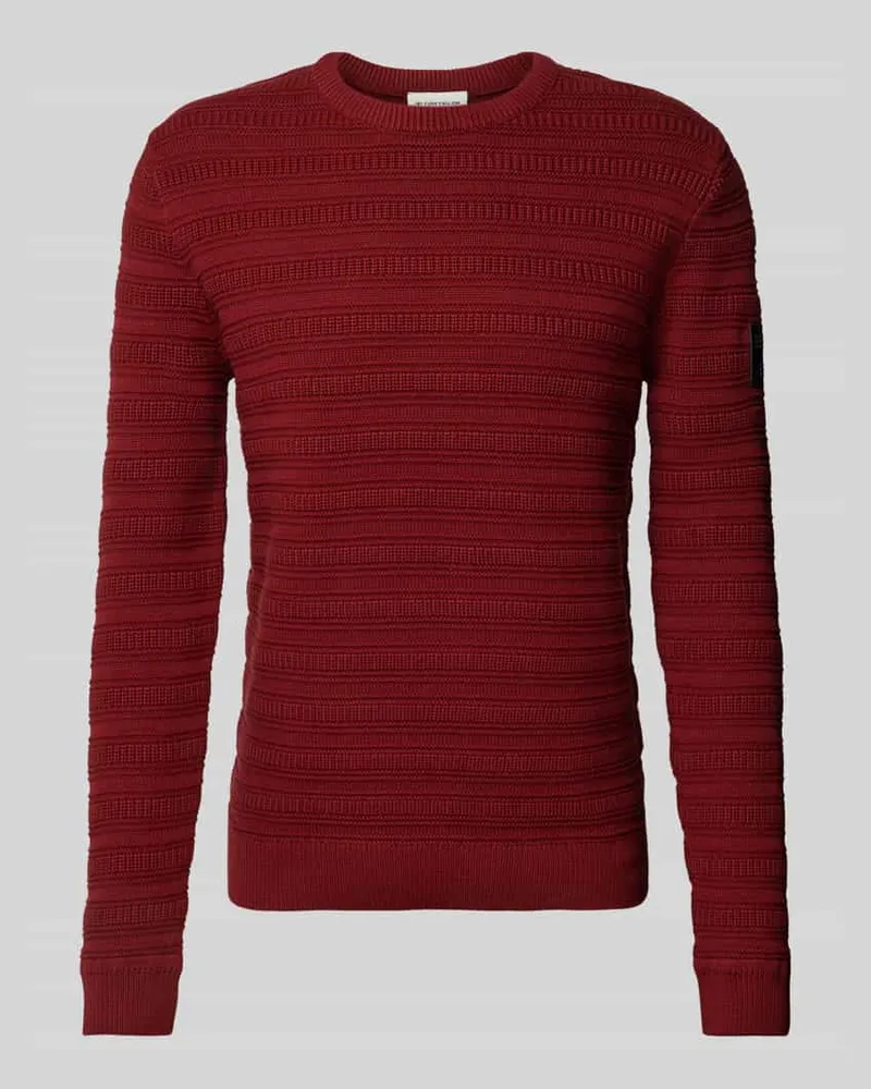 Tom Tailor Regular Fit Strickpullover aus reiner Baumwolle mit Strickmuster 