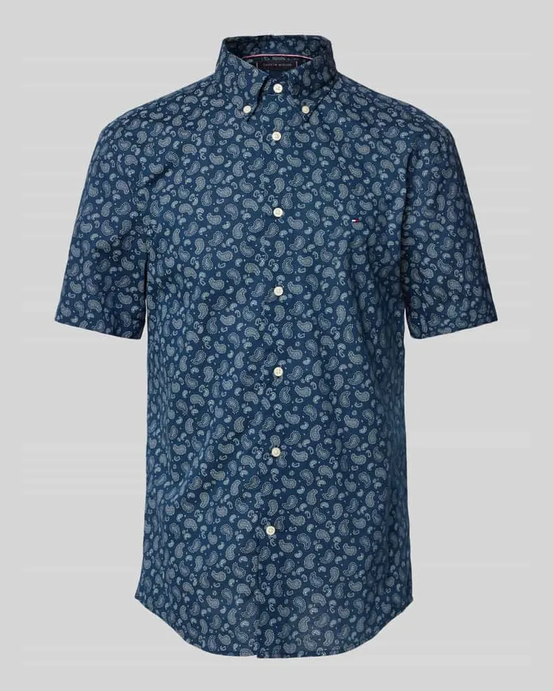 Tommy Hilfiger Regular Fit Freizeithemd aus Baumwoll-Leinen-Mix 