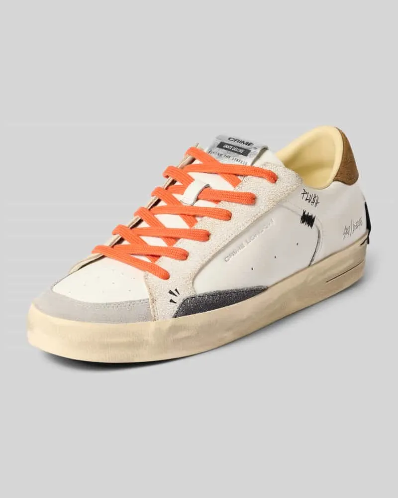 Crime Sneaker mit Kontrastbesatz Weiss