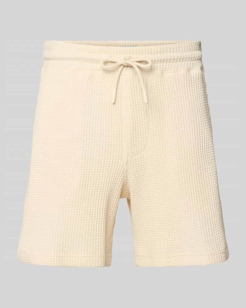 Shiwi Straight Fit Badeshorts mit Strukturmuster Modell 'Ocsar Sand