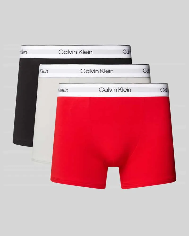 Calvin Klein Pants mit Logo-Bund im 3er-Pack Rot