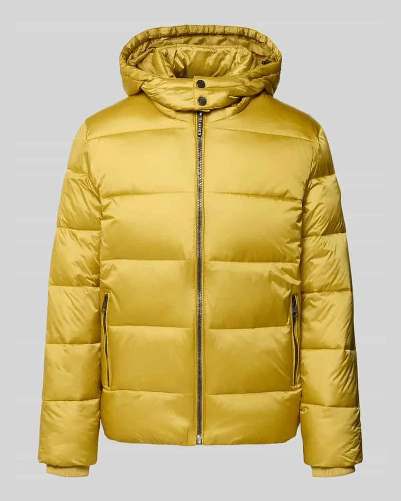 Guess Steppjacke mit Reißverschlusstaschen Senf
