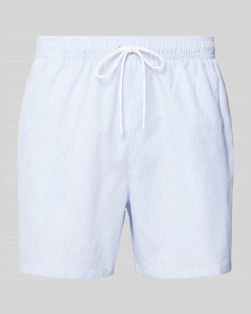 Tommy Hilfiger Badehose mit elastischem Bund Hellblau