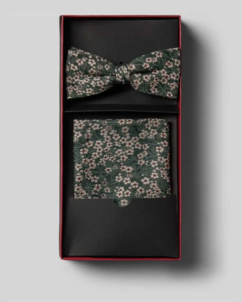 CG Fliege und Einstecktuch im Set Modell 'Pixton Gruen