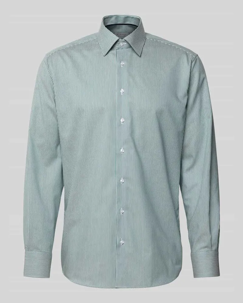 Eterna Modern Fit Business-Hemd aus Baumwolle mit Kentkragen Gruen