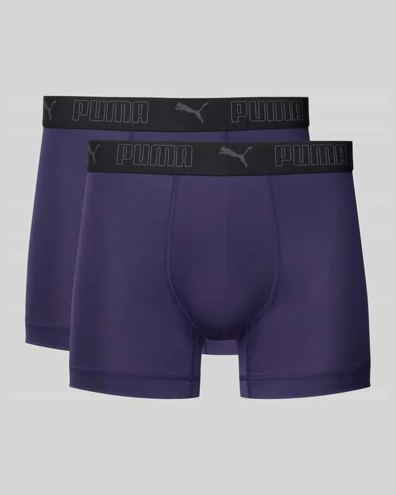 Puma Slim Fit Trunk mit Logo-Stitching im 2er-Pack Pflaume