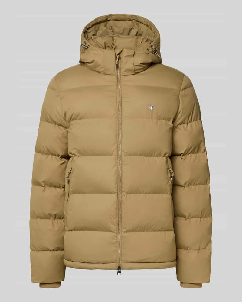 Gant Regular Fit Steppjacke mit Logo-Stitching Modell 'Cloud Beige