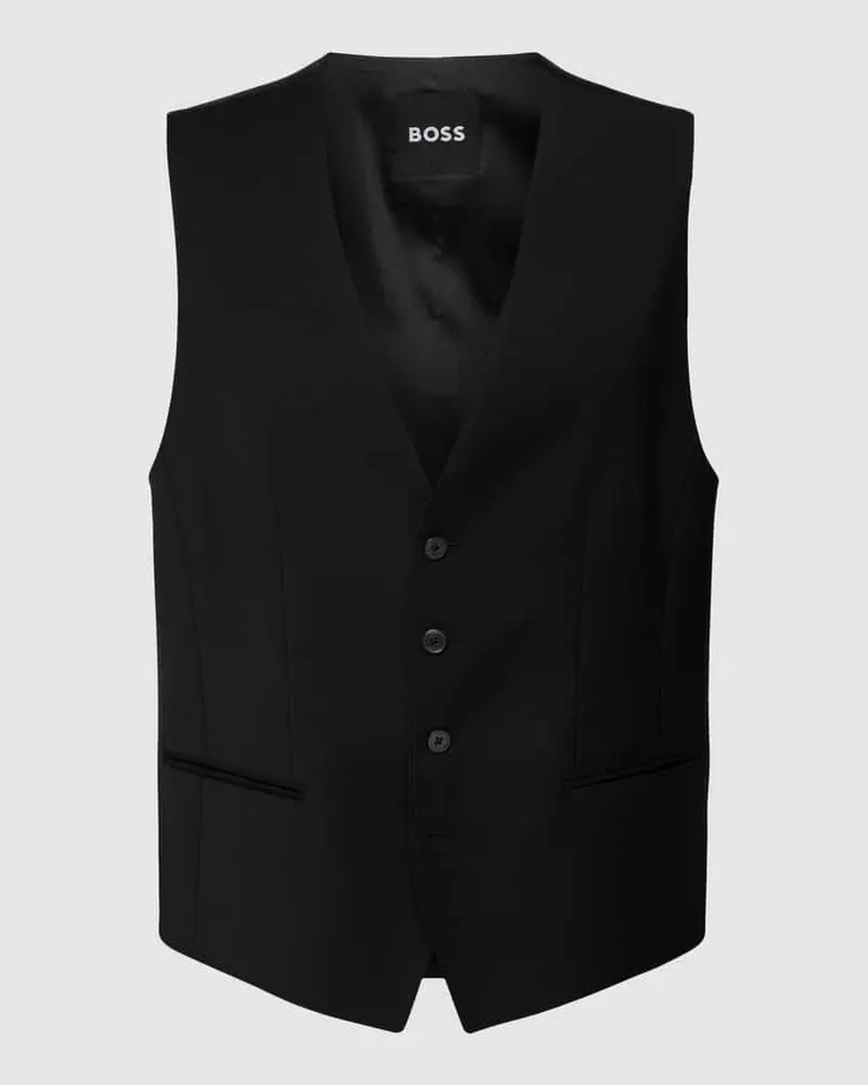 HUGO BOSS Weste mit Paspeltaschen Black