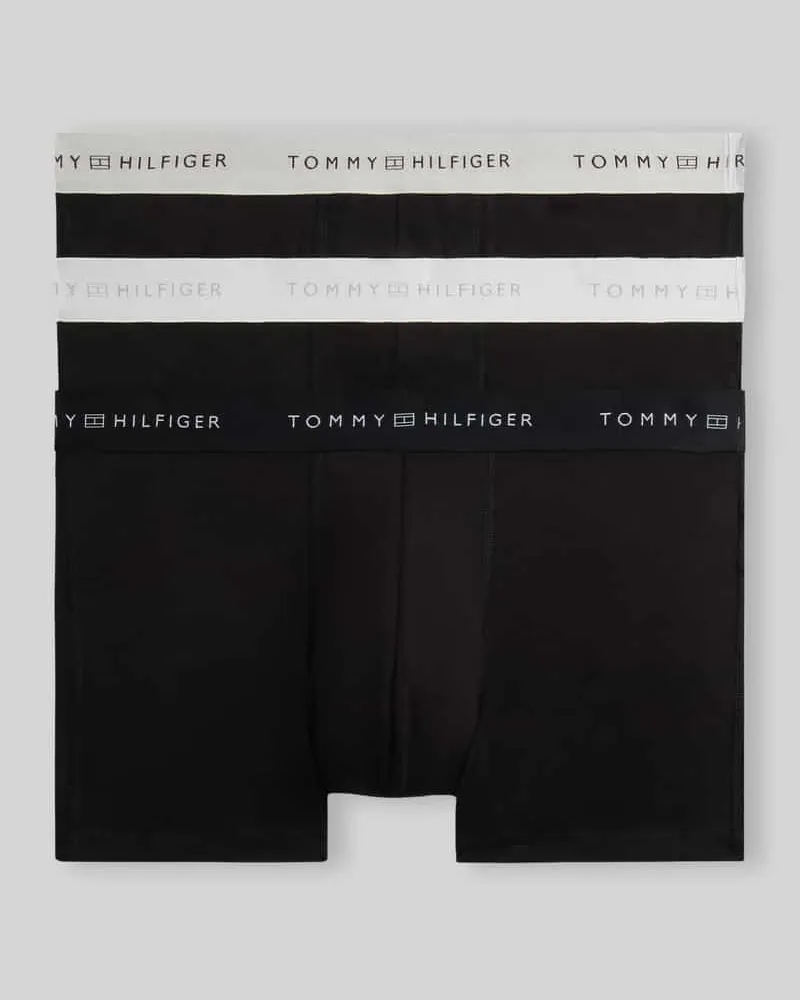 Tommy Hilfiger Trunks mit elastischem Logo-Bund im 3er-Pack Black