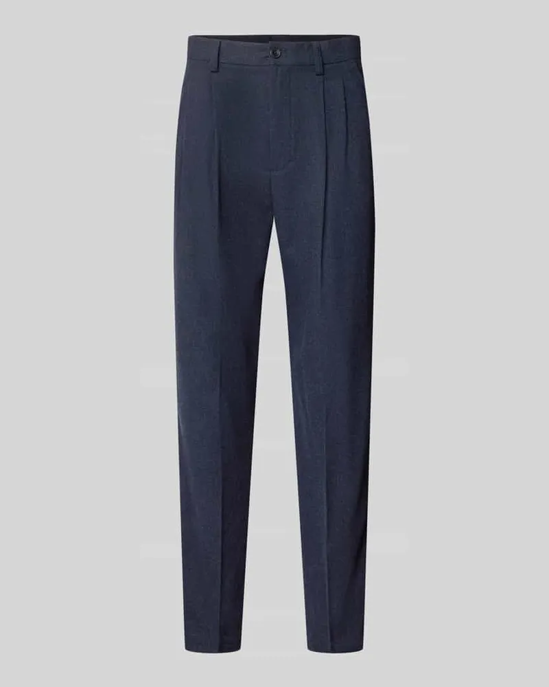 Lindbergh Straight Fit Stoffhose mit Baumwoll-Anteil Marine