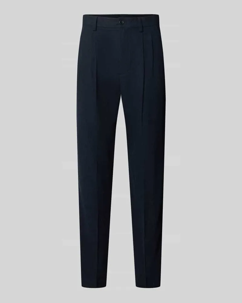 Lindbergh Straight Fit Stoffhose mit Baumwoll-Anteil Marine