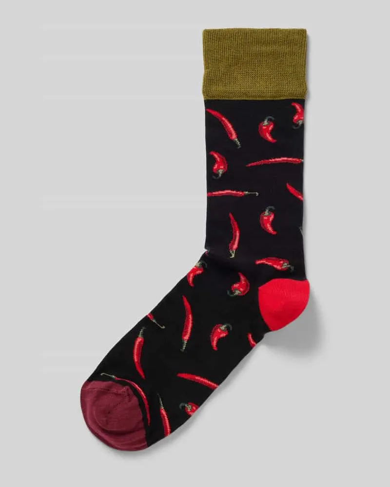 DillySocks Socken mit Motiv-Stitching Modell 'Hot Chilly Socks Marine