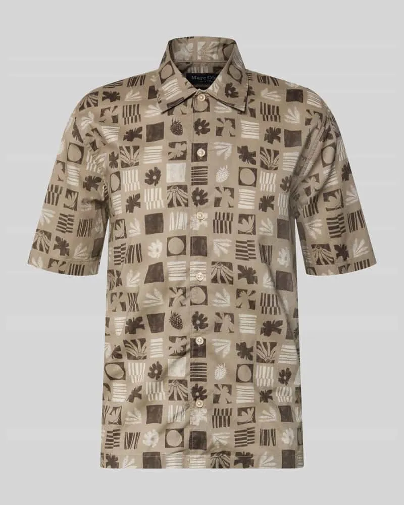 Marc O'Polo Regular Fit Freizeithemd aus reiner Baumwolle Beige