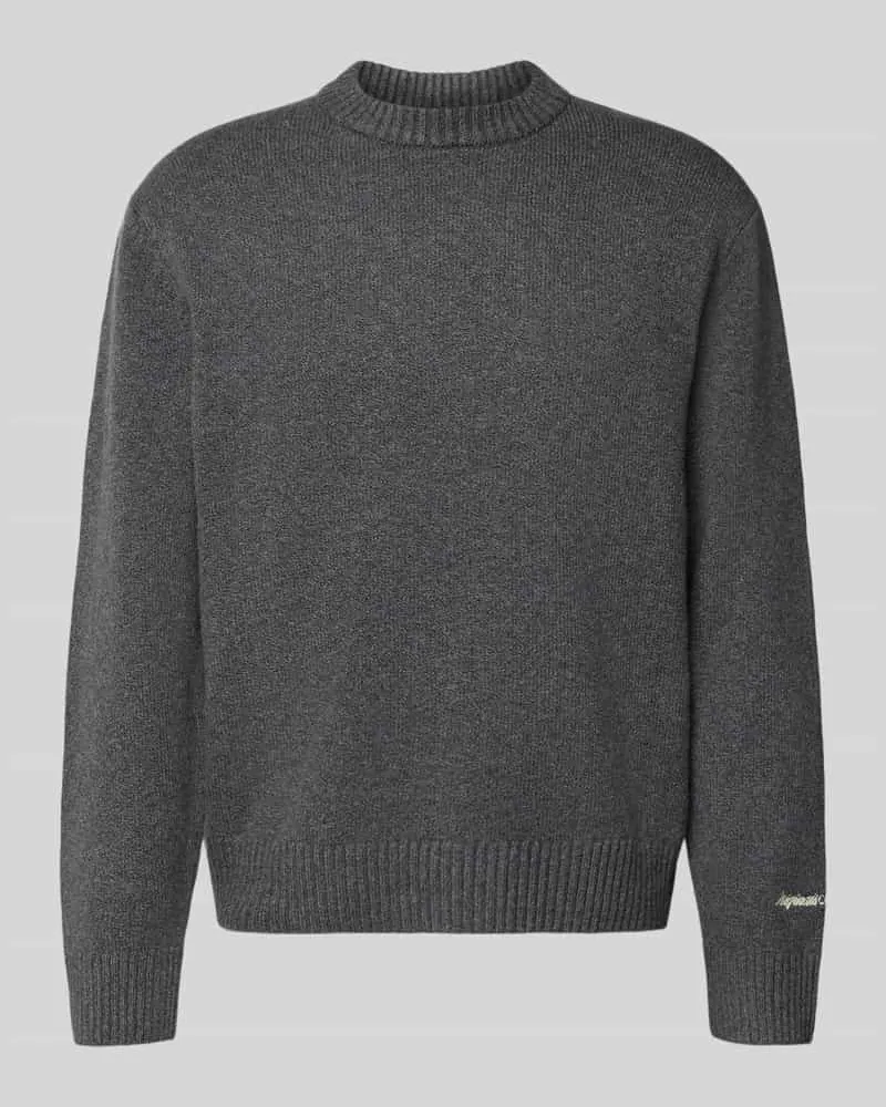Jack & Jones Strickpullover mit Label-Stitching Modell 'NORREBRO Dunkelgrau