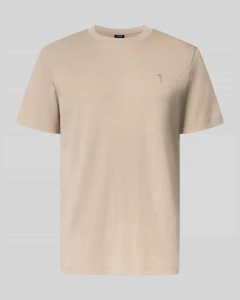 JOOP! T-Shirt mit Rundhalsausschnitt und Logo-Stitching Beige