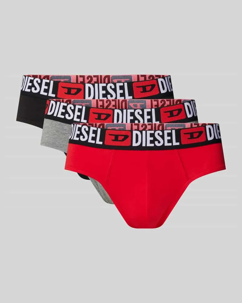 Diesel Slip mit elastischem Logo-Bund im 3er-Pack 