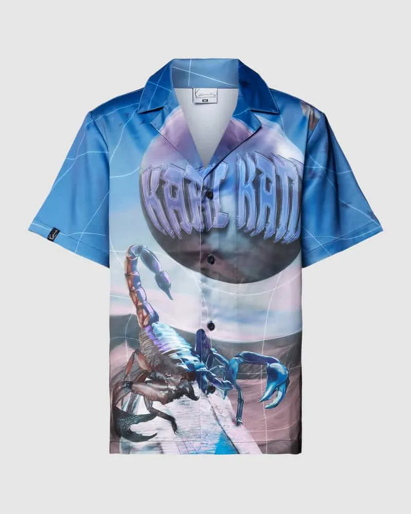 Karl Kani Regular Fit Freizeithemd mit Allover-Muster Blau
