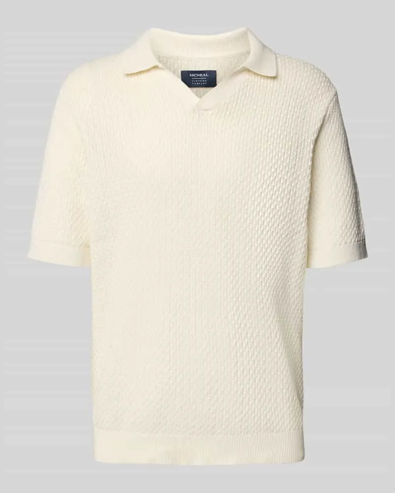 McNeal Regular Fit Poloshirt mit Strukturmuster Ecru