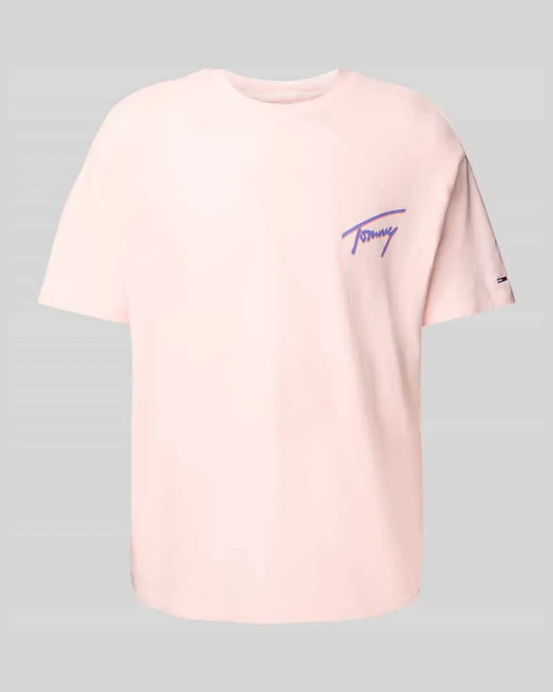 Tommy Hilfiger Relaxed Fit T-Shirt aus reiner Baumwolle Pink
