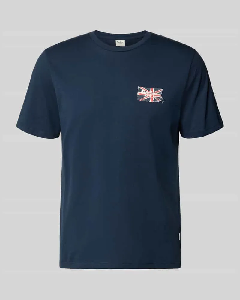 Pepe Jeans Regular Fit T-Shirt aus reiner Baumwolle Modell 'SMALL FLAG Marine