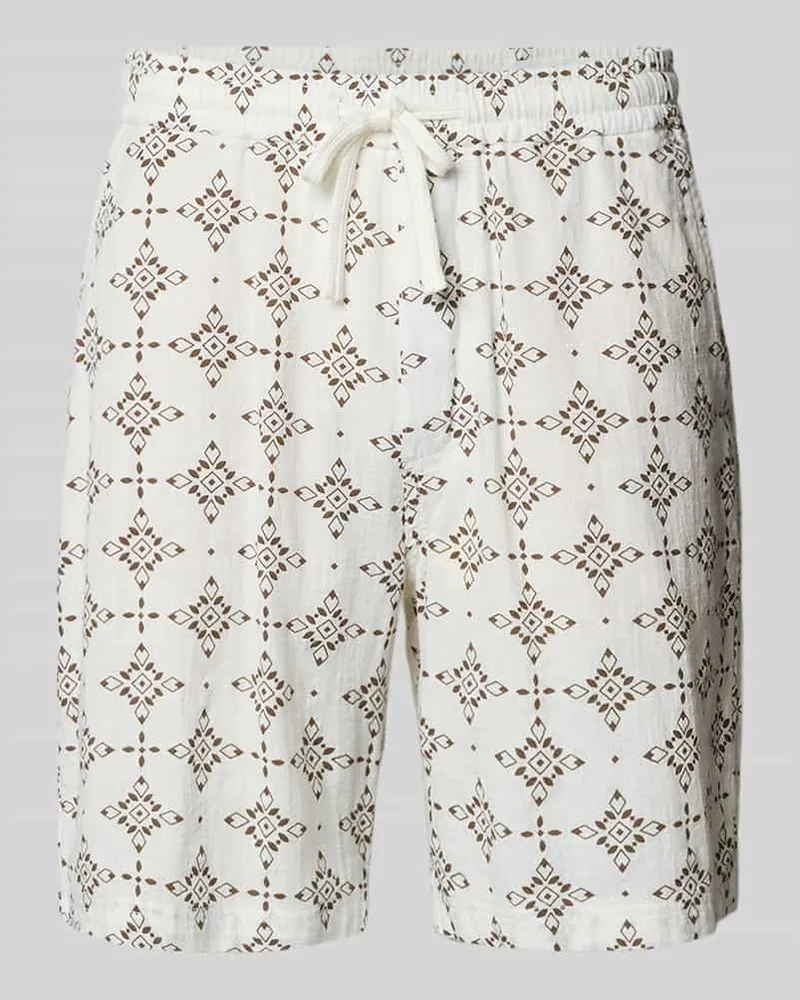 S.Oliver Relaxed Fit Stoffshorts aus einer Baumwolle Weiss