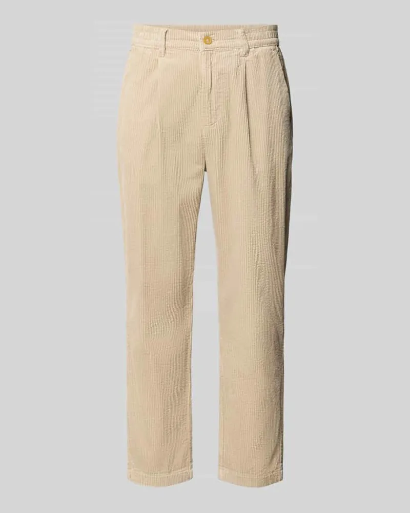 Lindbergh Cordhose mit Bundfalten und Eingrifftaschen Sand