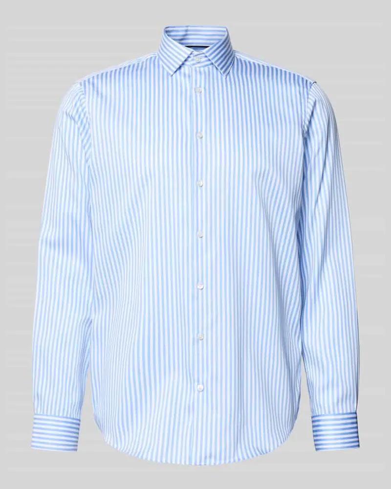 JAKE*S Regular Fit Business Hemd aus Baummwolle mit Kentkragen Bleu