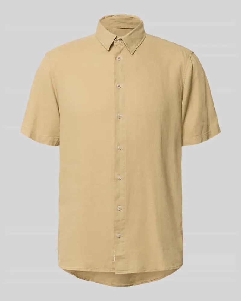 Blend Slim Fit Leinenhemd mit Viskose-Anteil Modell 'Bobby Beige