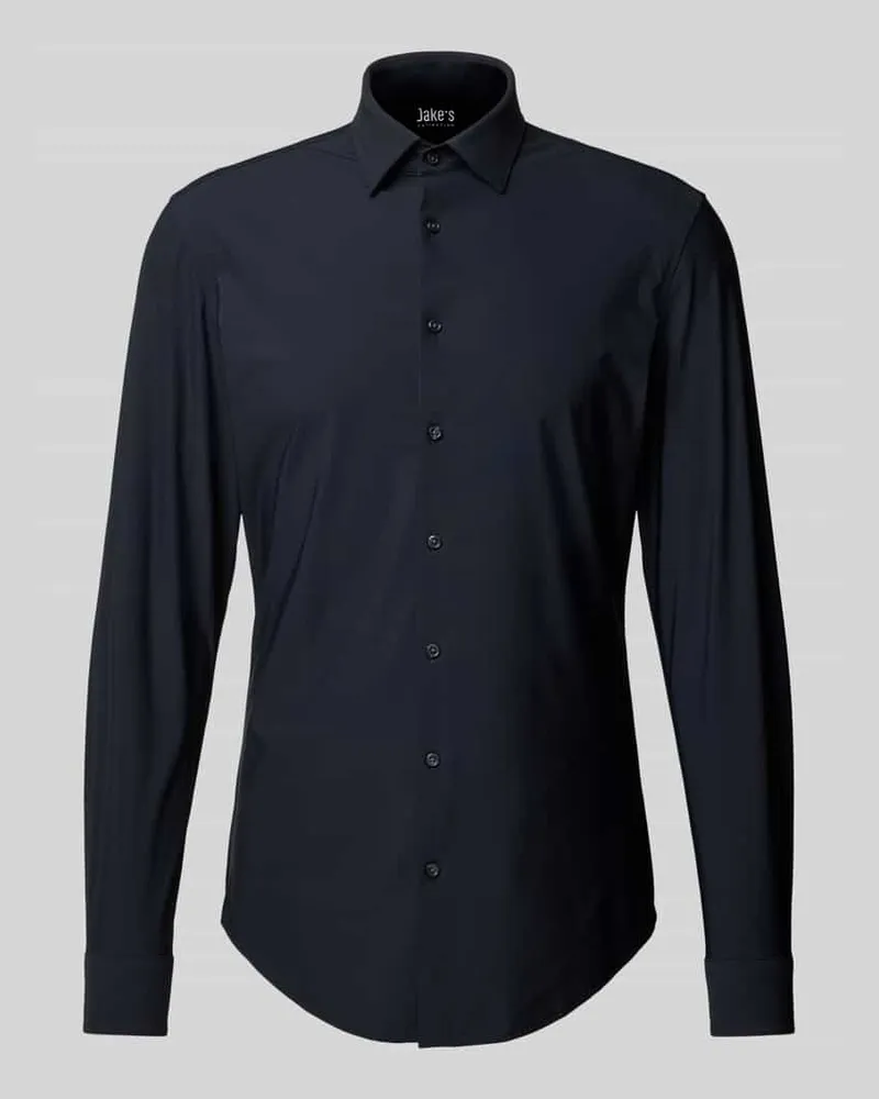 JAKE*S Slim Fit Business-Hemd mit Kentkragen 
