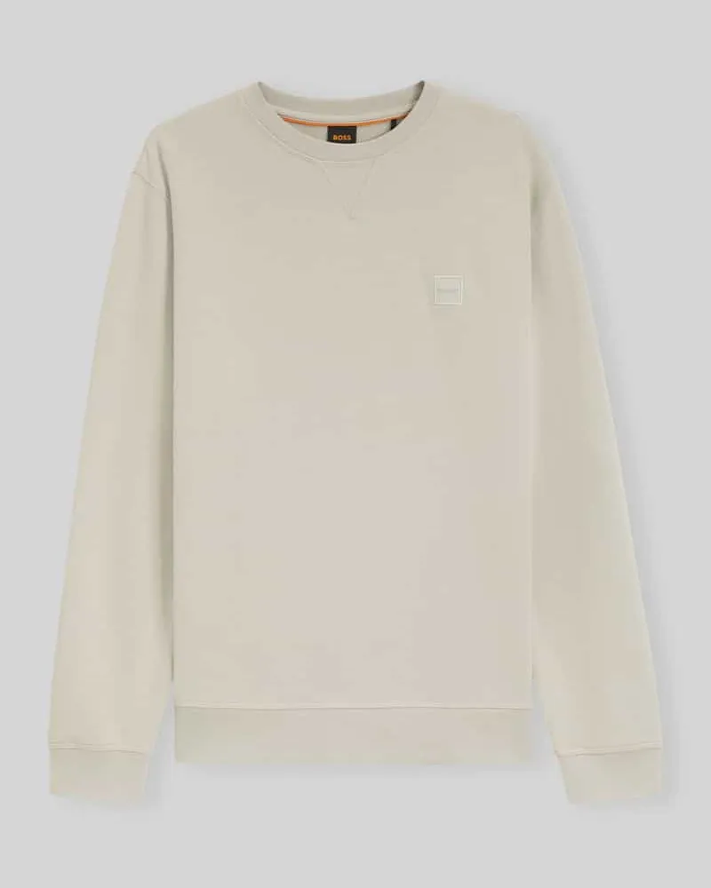 HUGO BOSS Regular Fit Sweatshirt aus reiner Baumwolle Modell 'Westart Sand