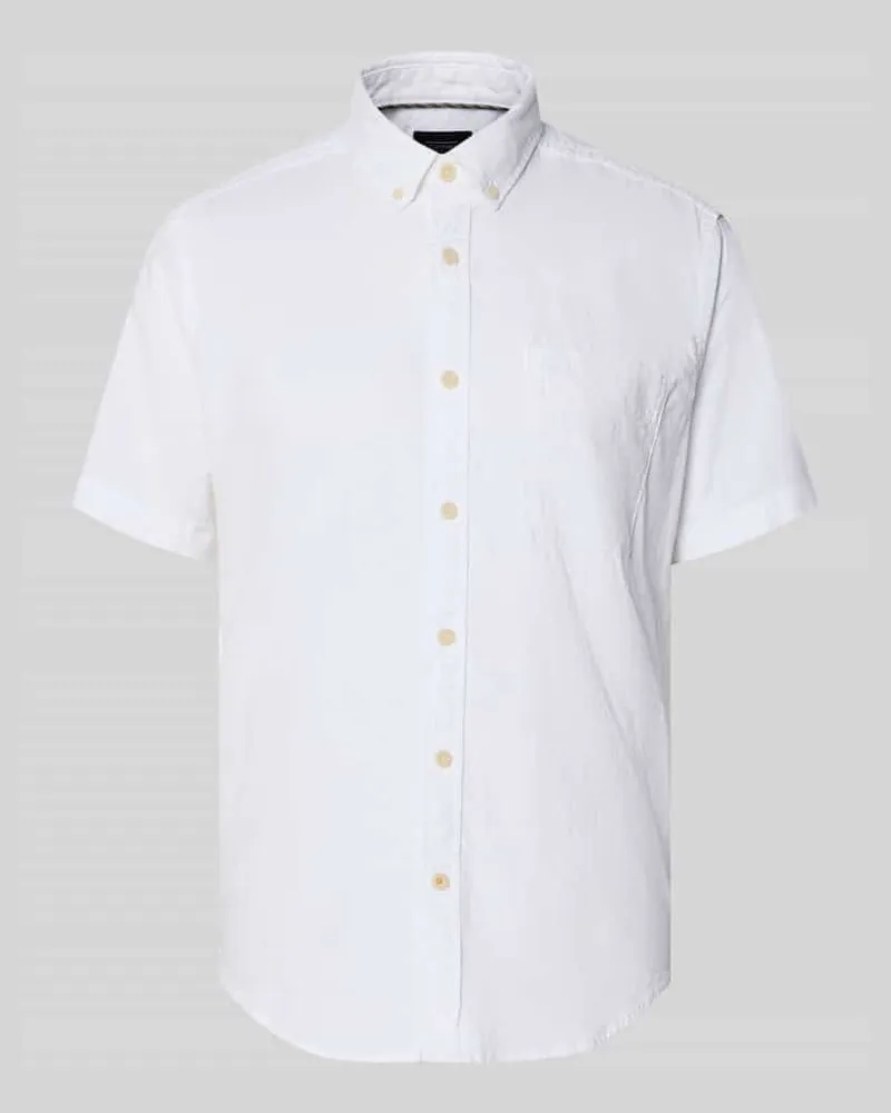 Camel Active Regular Fit Freizeithemd mit Button-Down-Kragen Weiss