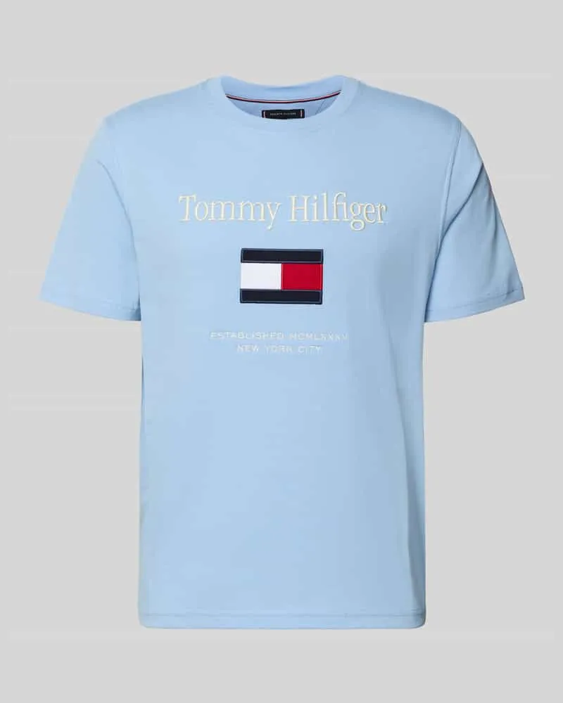 Tommy Hilfiger Regular Fit T-Shirt aus reiner Baumwolle Hellblau