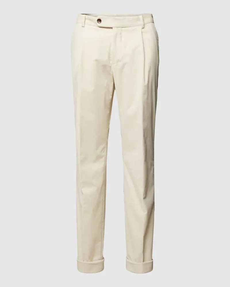 HUGO BOSS Stoffhose mit französischen Eingrifftaschen Modell 'Perin Offwhite